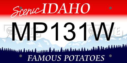 MP131W Idaho License Plate
