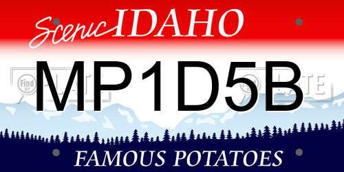 MP1D5B Idaho License Plate