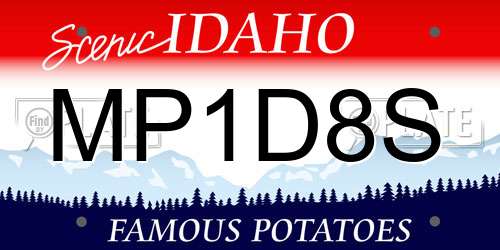 MP1D8S Idaho License Plate