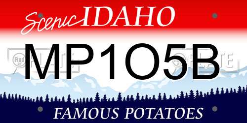 MP1O5B Idaho License Plate