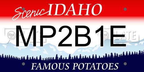MP2B1E Idaho License Plate