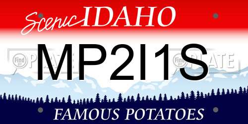 MP2I1S Idaho License Plate