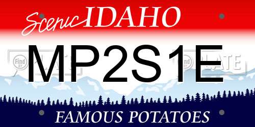 MP2S1E Idaho License Plate