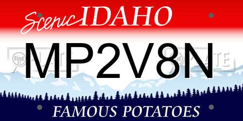 MP2V8N Idaho License Plate