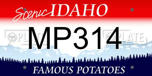 MP314 Idaho License Plate