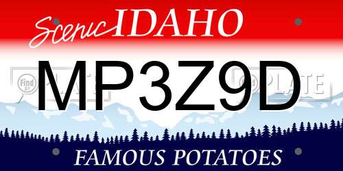 MP3Z9D Idaho License Plate