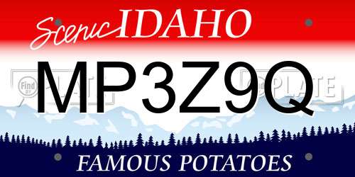 MP3Z9Q Idaho License Plate