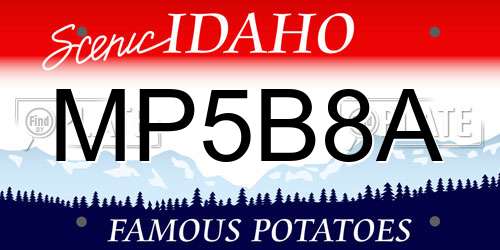 MP5B8A Idaho License Plate