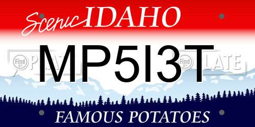 MP5I3T Idaho License Plate
