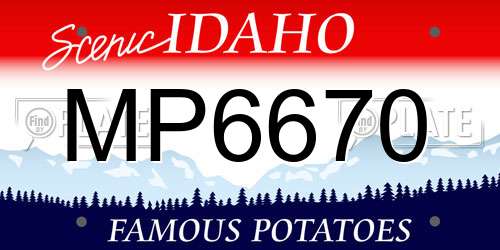 MP6670 Idaho License Plate