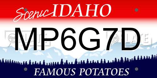MP6G7D Idaho License Plate