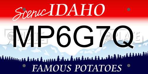 MP6G7Q Idaho License Plate