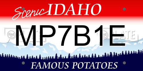 MP7B1E Idaho License Plate