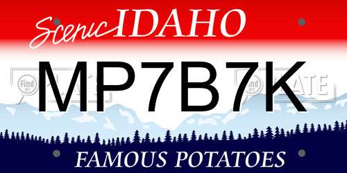 MP7B7K Idaho License Plate
