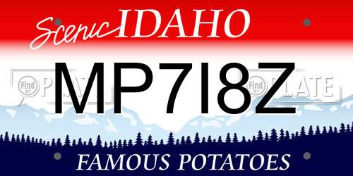 MP7I8Z Idaho License Plate