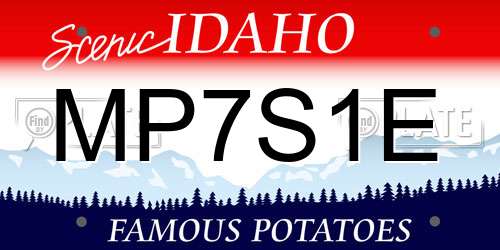 MP7S1E Idaho License Plate