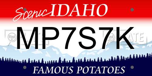 MP7S7K Idaho License Plate