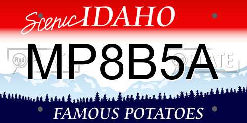MP8B5A Idaho License Plate