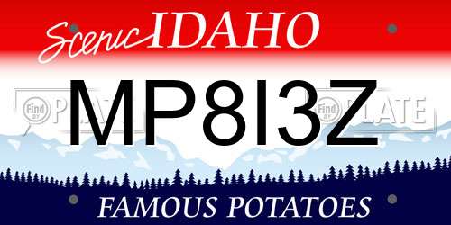 MP8I3Z Idaho License Plate