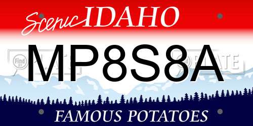 MP8S8A Idaho License Plate