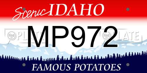 MP972 Idaho License Plate