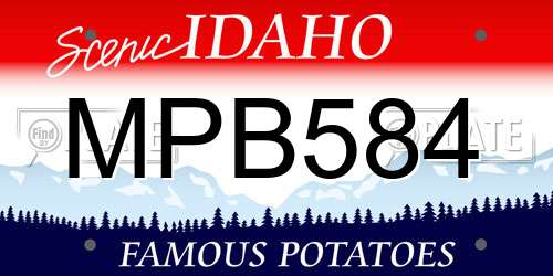 MPB584 Idaho License Plate