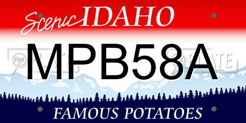MPB58A Idaho License Plate