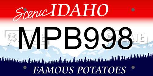 MPB998 Idaho License Plate