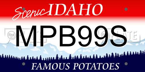 MPB99S Idaho License Plate