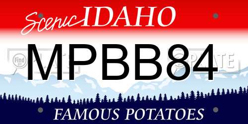MPBB84 Idaho License Plate