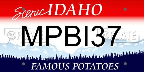 MPBI37 Idaho License Plate