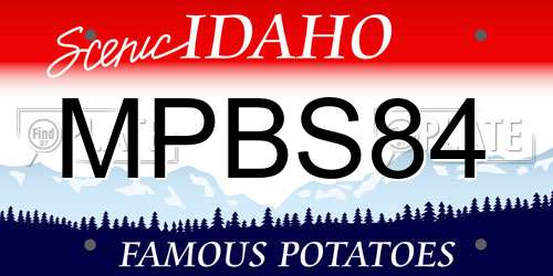 MPBS84 Idaho License Plate