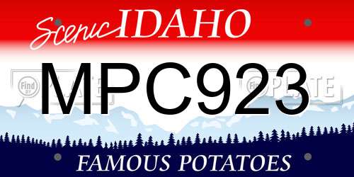 MPC923 Idaho License Plate
