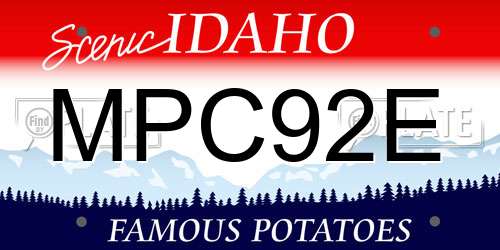 MPC92E Idaho License Plate