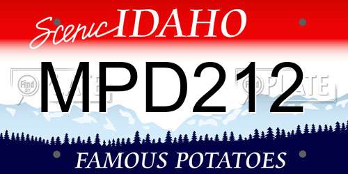 MPD212 Idaho License Plate