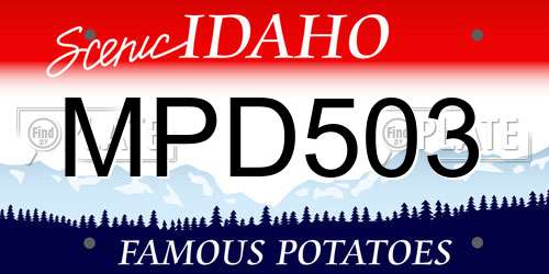 MPD503 Idaho License Plate