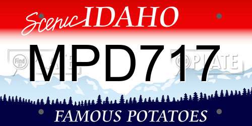 MPD717 Idaho License Plate