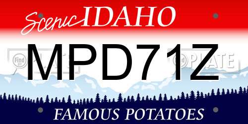 MPD71Z Idaho License Plate