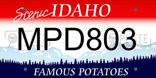MPD803 Idaho License Plate