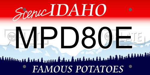 MPD80E Idaho License Plate
