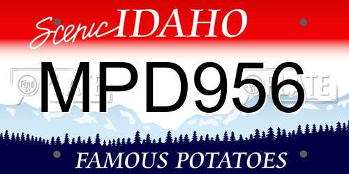 MPD956 Idaho License Plate