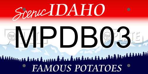 MPDB03 Idaho License Plate