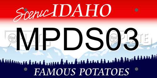 MPDS03 Idaho License Plate