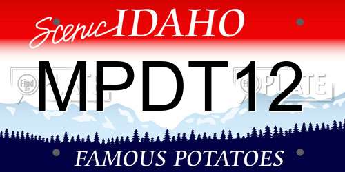 MPDT12 Idaho License Plate