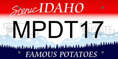 MPDT17 Idaho License Plate