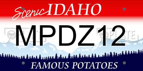 MPDZ12 Idaho License Plate