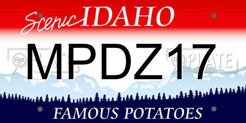 MPDZ17 Idaho License Plate