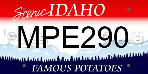 MPE290 Idaho License Plate