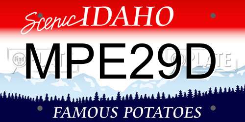 MPE29D Idaho License Plate