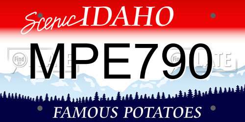MPE790 Idaho License Plate